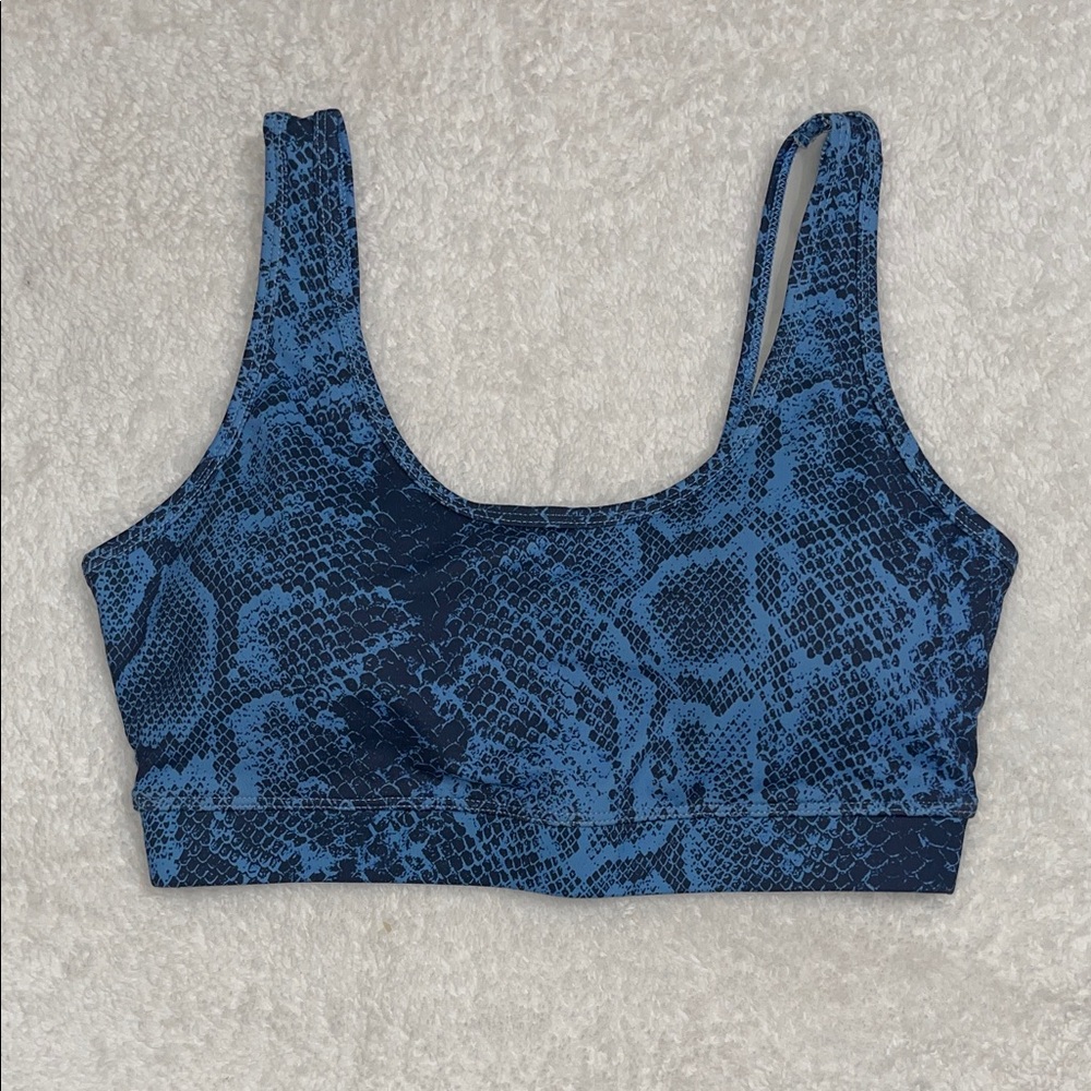 Stylish Blue Snake Print Sports Bra